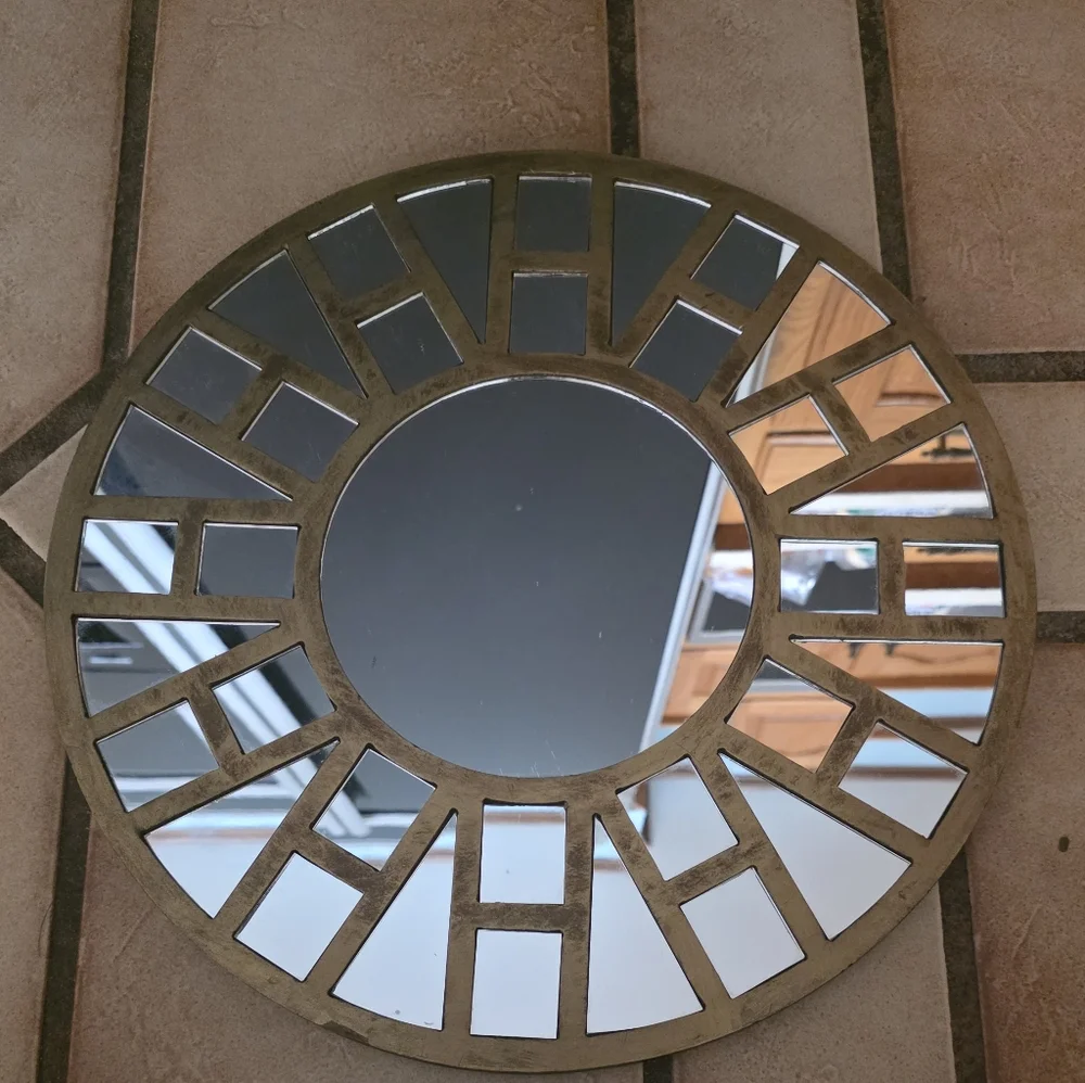 The Faces Of The Millennium 13×13×13 Wall Mirror. Gold.